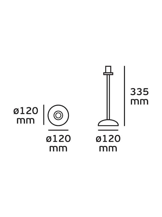 VK Lighting Μεταλλικό Πορτατίφ για Ντουί E14 με Καφέ Βάση