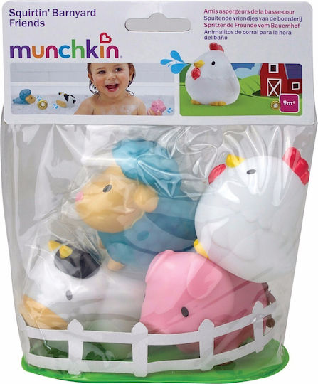 Munchkin Squirtin' Barnyard Friends Water Faces for 9++ Months 4pcs