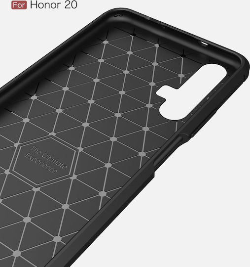 Brushed Carbon Back Cover Σιλικόνης Μαύρο (Huawei Nova 5T / Honor 20 / Honor 20)