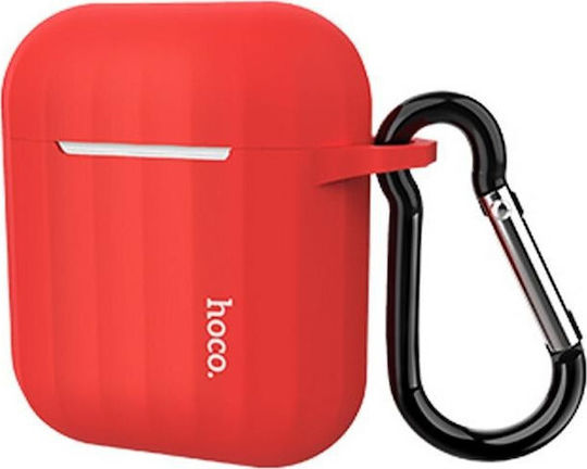Hoco WB10 Калъф с кука в Червен цвят за Apple AirPods 1 / AirPods 2