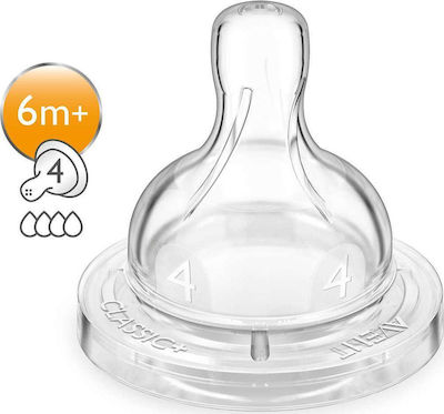 Philips Baby Bottle Teat of Silicone Fast Flow for 6+ months 2τμχ