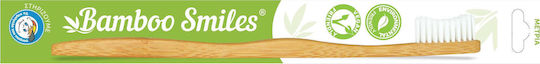 Bamboo Smiles Toothbrush Adults Manual Toothbrush Medium Beige