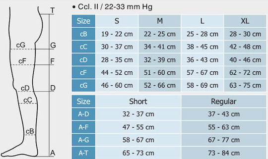 Anatomic Help Normal Socks Calf High Graduated Compression 22-33 mmHg Beige