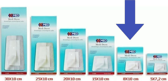 X-Med Aqua Dress Sterilized Plasters 10x8cm 5pcs