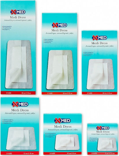 Medisei Sterilisiert Selbstklebende Bandagen X-Med Aqua Dress 10x8cm 5Stück