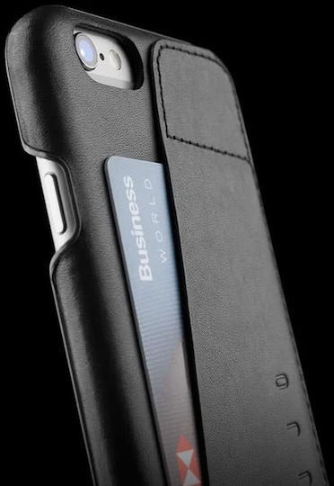 Mujjo Vollleder Umschlag Rückseite Leder 1mm Schwarz (iPhone 6/6s Plus)