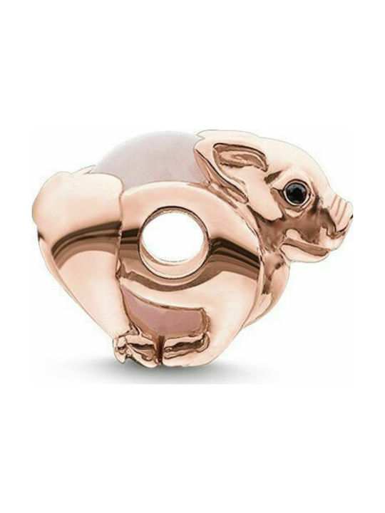 Thomas Sabo Pink Piglet Charm din Placat cu aur Argintiu