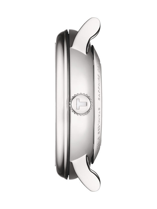 Tissot Carson Γυναικείο Ρολόι 30mm Αυτόματο με Μαύρο Δερμάτινο Λουράκι