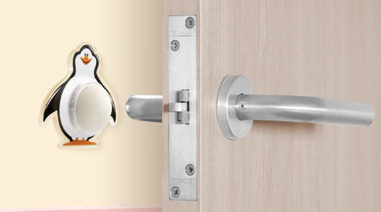 Adhesive Plastic Door Stopper Penguin White