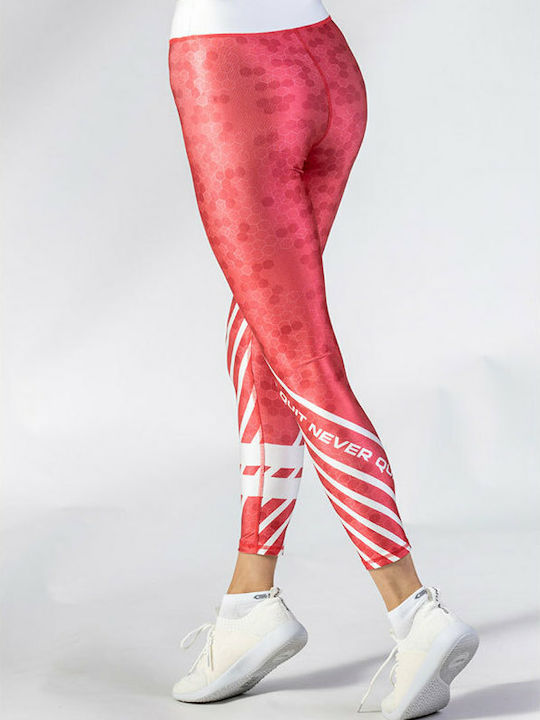 GSA Hydro+Glow Printed 17-2003 Women's Cropped Training Legging Shiny & High Waisted Orange