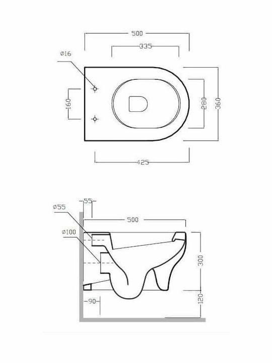 Olympia Clear Rimless Wall-Mounted Toilet that Includes Slim Soft Close Cover Turchese Olympia Clear Rimless Wall-Mounted Toilet that Includes Slim Soft Close Cover Turchese
