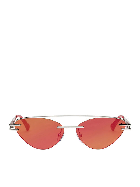 Le Specs The Coupe Metallic Ochelari de soare Argintiu cu Cadru & Argintiu Lentilă