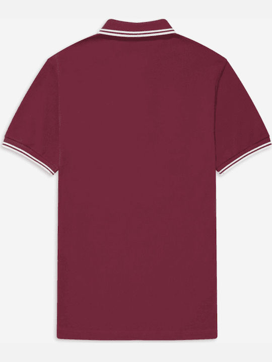 Herren Shirt Kurzarm Polo Burgundisch