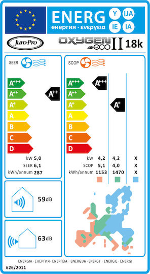 Eco II Oxygen Κλιματιστικό Inverter 18000 BTU A++/A+ με WiFi και 3D Διάχυση αέρα
