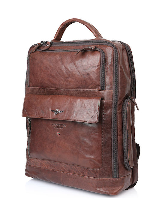 Aeronautica Militare AM-305 Men's Leather Backpack Tabac Brown