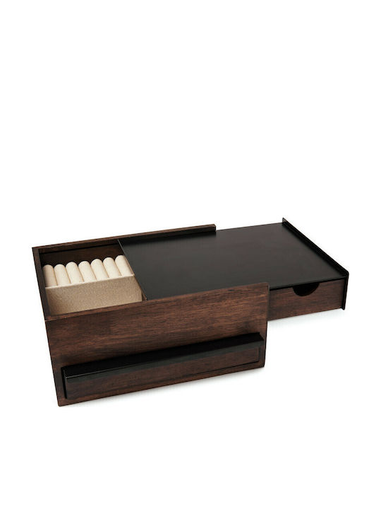 Umbra Stowit Wooden Jewellery Box with Drawer Brown 26x22.2x12.1cm