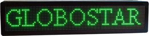 GloboStar Semn LED rulant Cu două fețe Impermeabila 100x20cm Verde