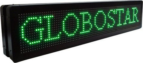 GloboStar Semn LED rulant Cu două fețe Impermeabila 100x20cm Verde