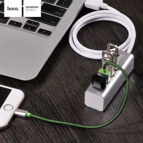 Hoco HB1 Hub USB 4 Porturi USB 2.0 cu Conectare USB-A Argintiu