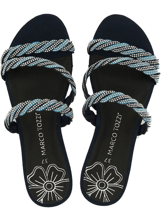 Marco Tozzi Women's Flat Sandals Anatomic in Navy Blue Color