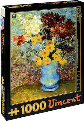 Flowers in a Blue Vase Puzzle 2D Blumen in einer blauen Vase 1000 Stücke