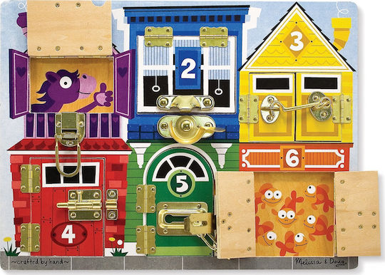 Melissa & Doug Latches Board Εκπαιδευτικό Παιχνίδι Γνώσεων από Ξύλο για 3+ Ετών
