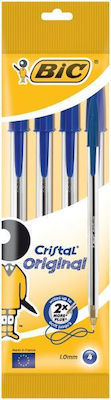 Bic Cristal Stift Kugelschreiber nullmm mit Blau Tinte 4Stück Original