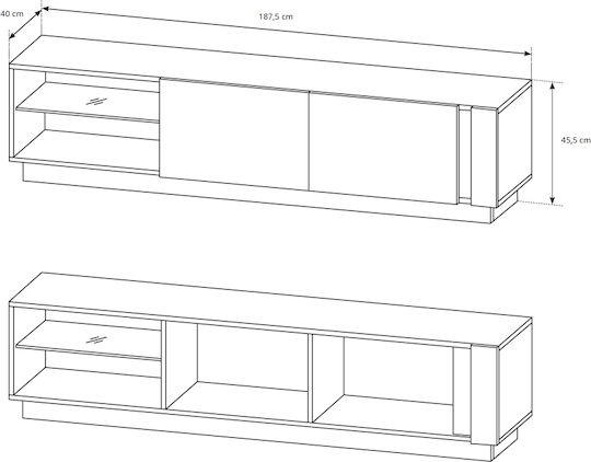 TV-Ständer Artisan / Graphit M187,5xT40xH45,5cm