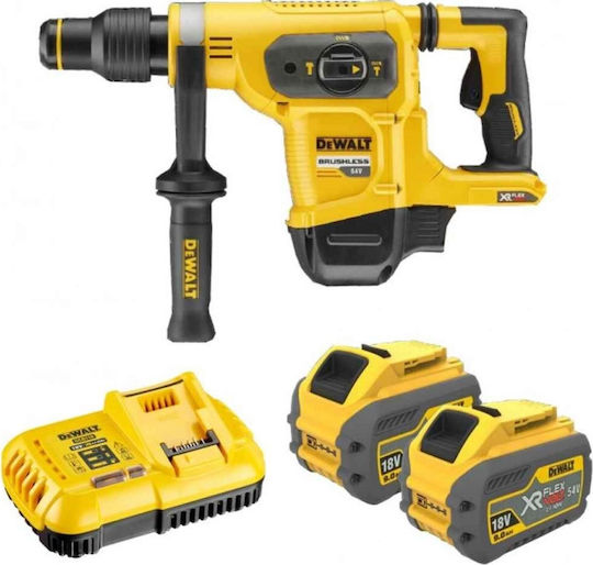 DEWALT DCH481X2 Κρουστικό Σκαπτικό Πιστολέτο Μπαταρίας Brushless 54V 2x9Ah με Υποδοχή SDS Max DCH481X2