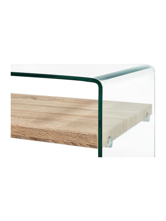 Rectangular Central Glass Coffee Table Transparent M98xW45xH31cm