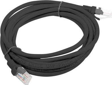 Lanberg U/UTP Cat.5e Ethernet Network Cable 3m Black 1pcs