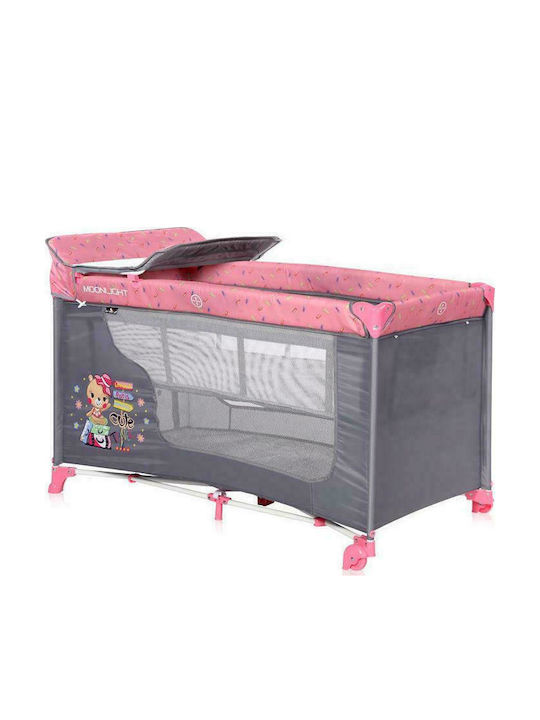 Lorelli Moonlight Playpen 2 Levels with Changing Table & Mattress Pink 126x70cm