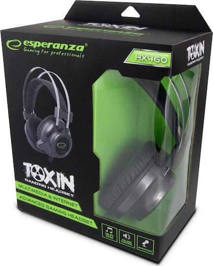 Esperanza Toxin Über Ohr Gaming-Headset mit Verbindung 3,5mm Schwarz