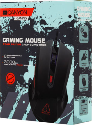 Canyon Star Raider Геймърска Мишка 3200 DPI Черен