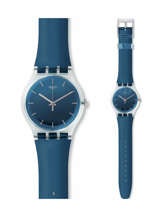Swatch Encrier Ρολόι Μπαταρίας με Καουτσούκ Λουράκι