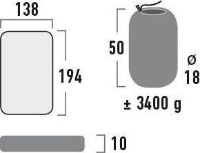 High Peak Dallas Twin Double Camping Sleeping Mat 194x138cm Thickness 10cm in Yellow color