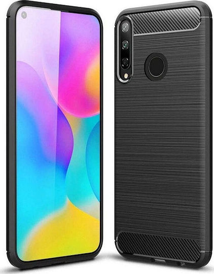 Senso Carbon Back Cover Silicon Negru (Huawei P40 Lite E)