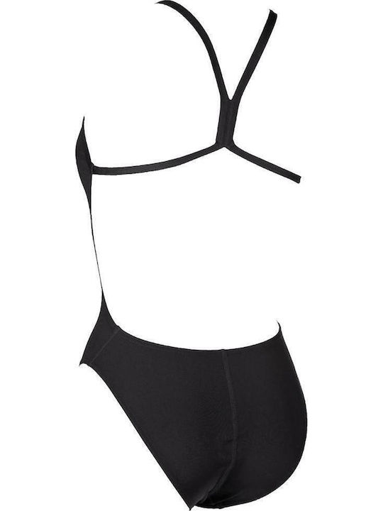 Solid Lightech High Athletic One-Piece Swimsuit Black