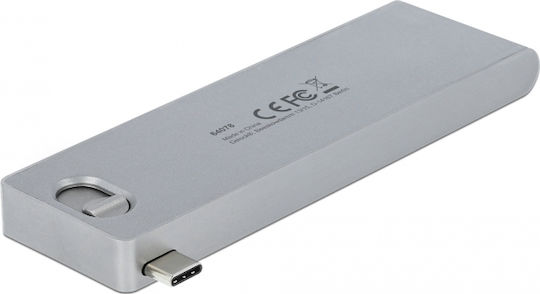DeLock USB 3.2 2 Port Hub with USB-C Connection Silver