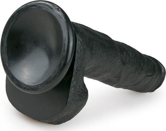 Easytoys Ρεαλιστικό Dildo με Όρχεις και Βεντούζα Μαύρο 22.5cm
