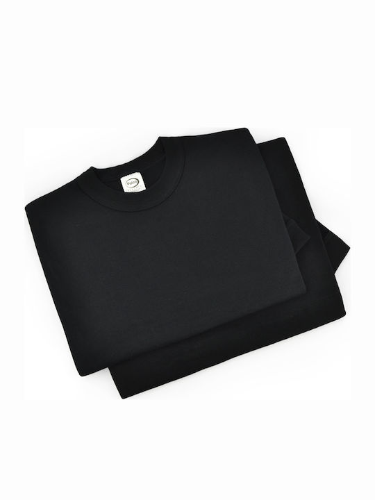 6/601 Men's Undershirts Short-sleeved in Black Color 2Pack