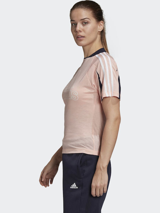 Aeroready Women's T-shirt Fast Drying Striped Haze Coral