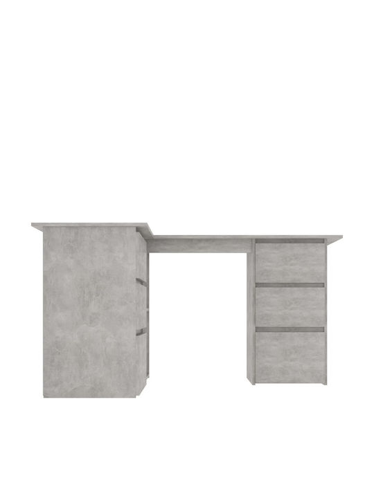 Birou Colțar din Lemn Gri 145x100x76cm