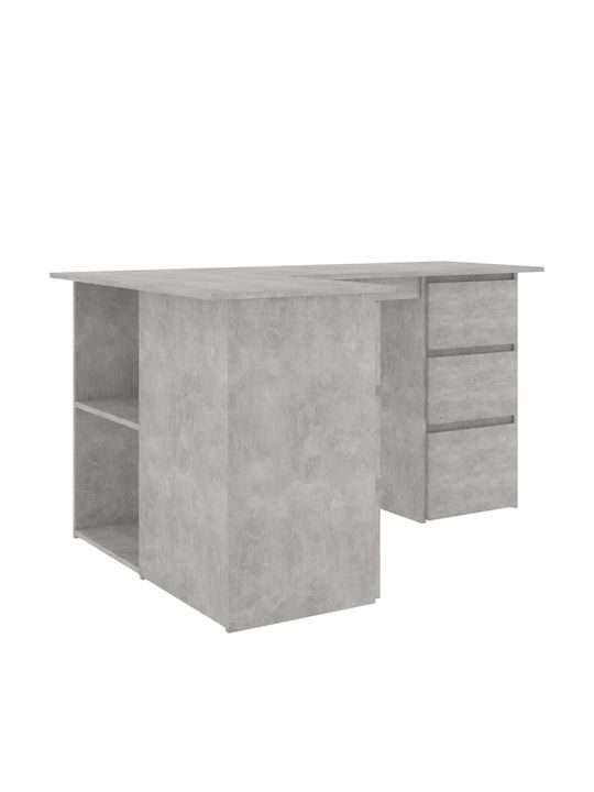 Birou Colțar din Lemn Gri 145x100x76cm