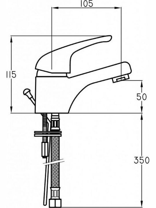 Ottone Meloda Olympia Mixing Sink Faucet Silver