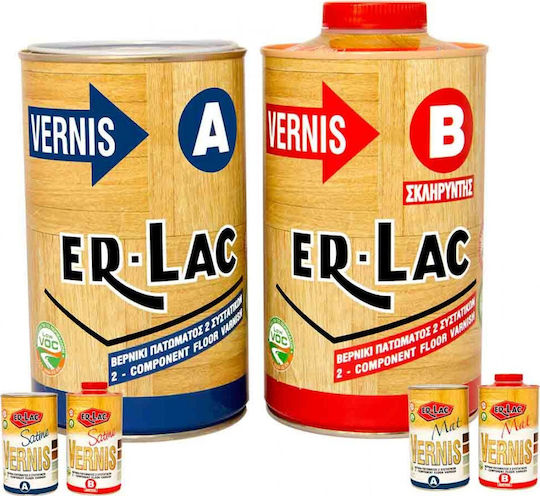 ER-LAC Vernis Βερνίκι Επιφάνειας Πολυουρεθάνης 2 Συστατικών Διαλύτου Άχρωμο Γυαλιστερό 10lt