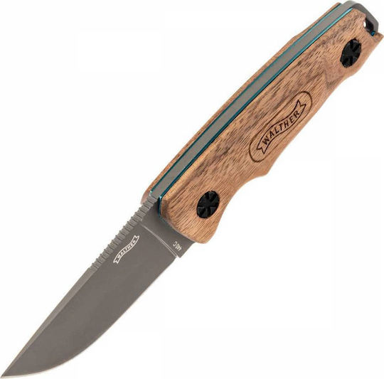 Walther BWK 6 Μαχαίρι Καφέ σε Δερμάτινη Θήκη