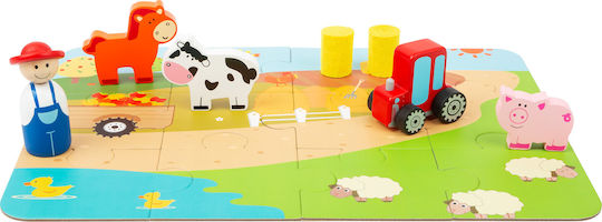 Wooden Kids Puzzle Farm Case for 3+ years+ Years 20pcs Small Foot