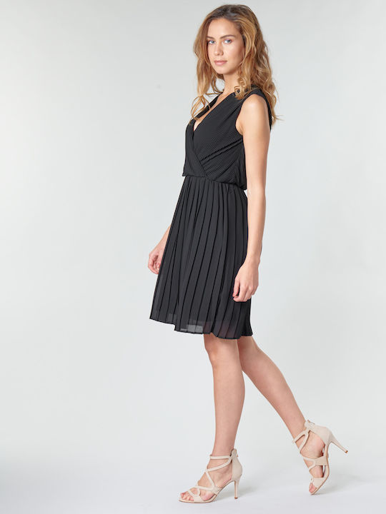 Summer Mini Wrap Dress Black