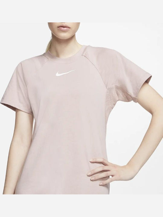 Air Summer Maxi Athletic Dress Short Sleeve Purple